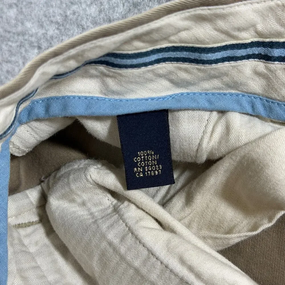 Banana Republic Dawson Pants Mens 31/32 Khaki Straight Leg 100% Cotton Chino